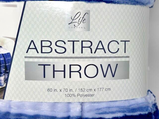 Life Comfort Abstract Plush Lightweight Throw(60 in X 70in), Blue. gallery