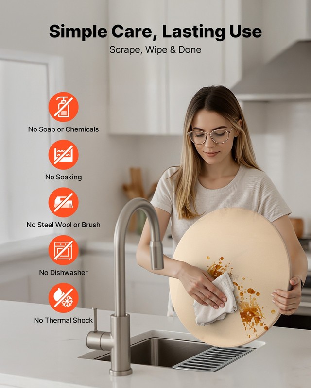 VEVOR Pizza Stone Round/Rectangular Cordierite Baking Stone for Oven & Grilling gallery