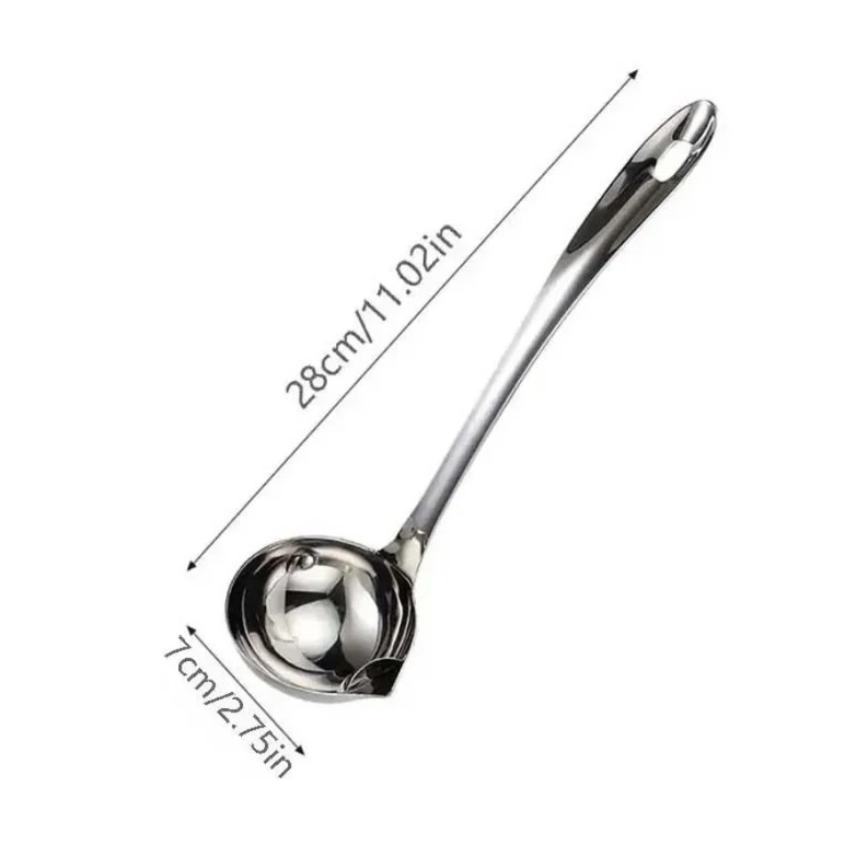1pc Stainless Steel Oil Strainer Colander Spoon Fat Separator Kitchen Tool - NEW gallery