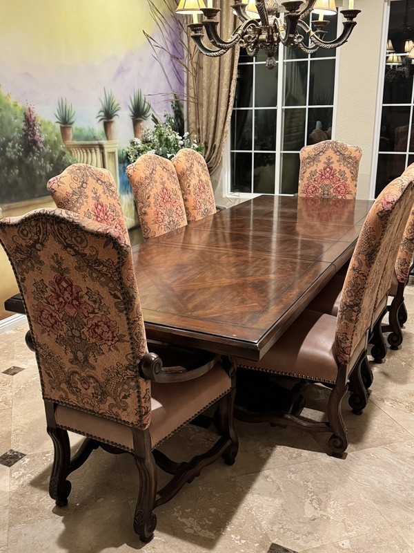 Dining Table set All Solid Wood. Table Extendable With 8 Chairs gallery