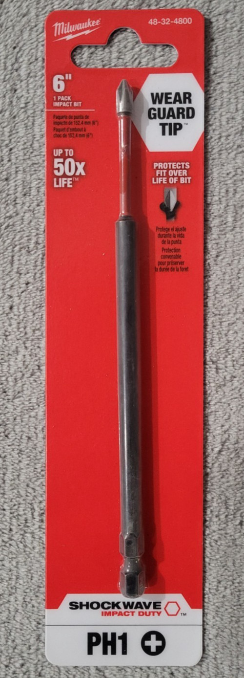 Milwaukee Tool 48-32-4800 6 In. Phillips No 1 Shockwave Impact Duty Power Bit gallery