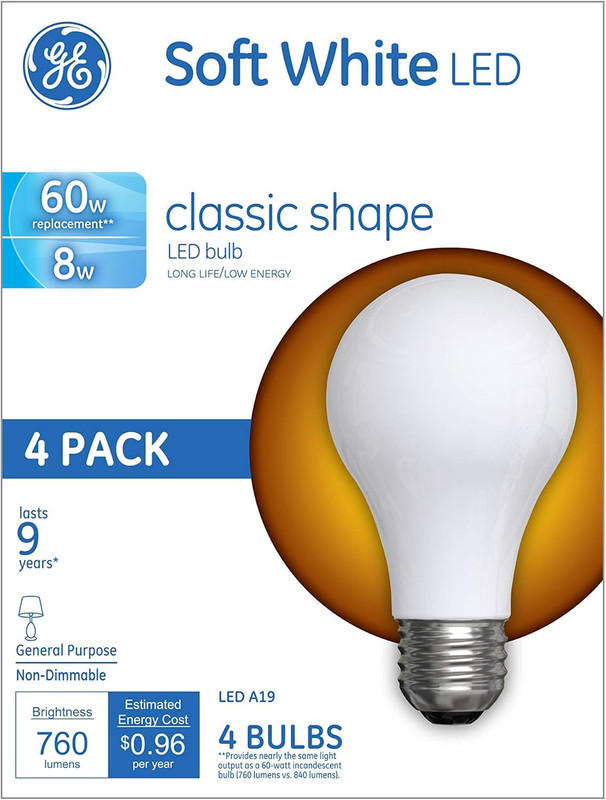 LED Light Bulbs, 60 Watt, Soft White, A19 (4 Pack) gallery