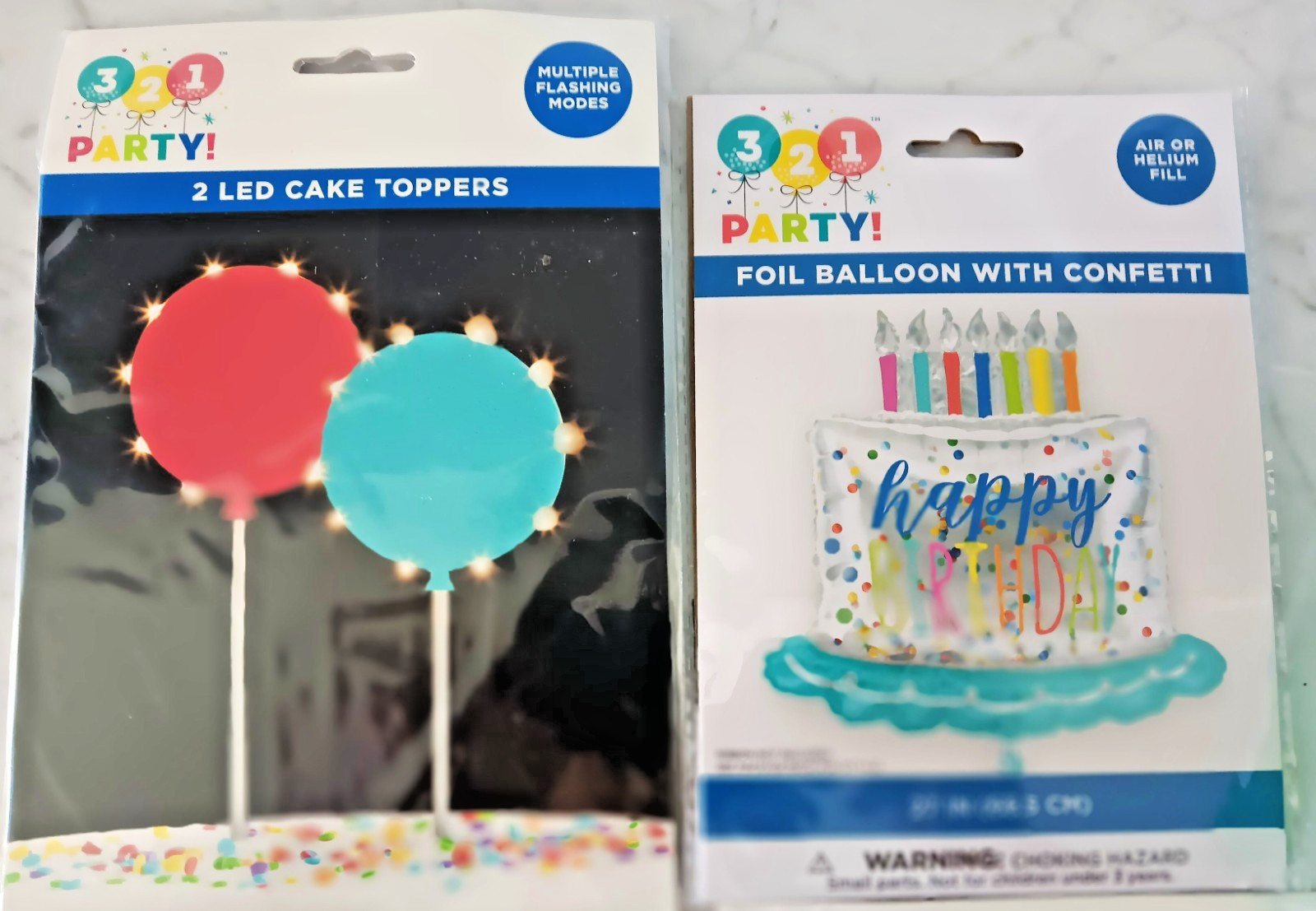 NEW 321 Party! Birthday Balloons LED CAKE TOPPER, HATS, NOTE BOOKS gallery