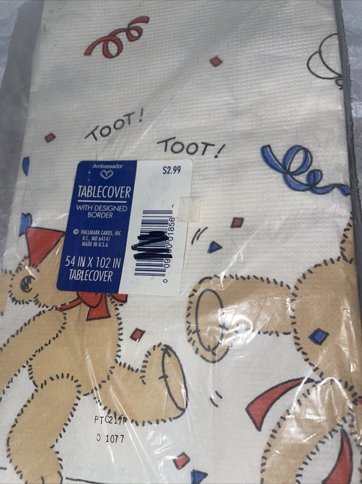 Vintage Ambassador Hallmark Teddy Bear Tablecover 54 X 102 Inches & 24 Cups gallery