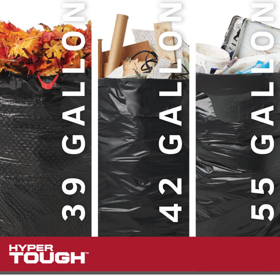 Hyper Tough 39-Gallon Drawstring Outdoor & Lawn Trash Bags, 1.1 MIL, 30 Bags gallery
