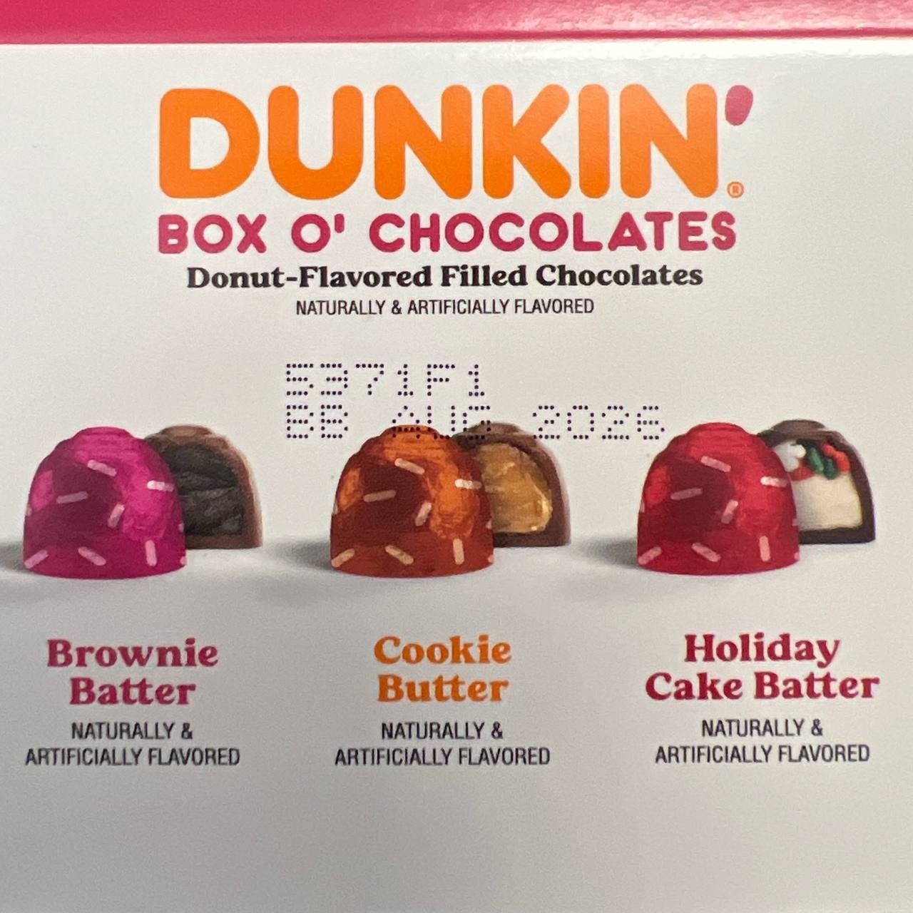 Dunkin Box O’ Chocolates Donut Flavored Filled Chocolates Gift Box BB 08/2026 gallery