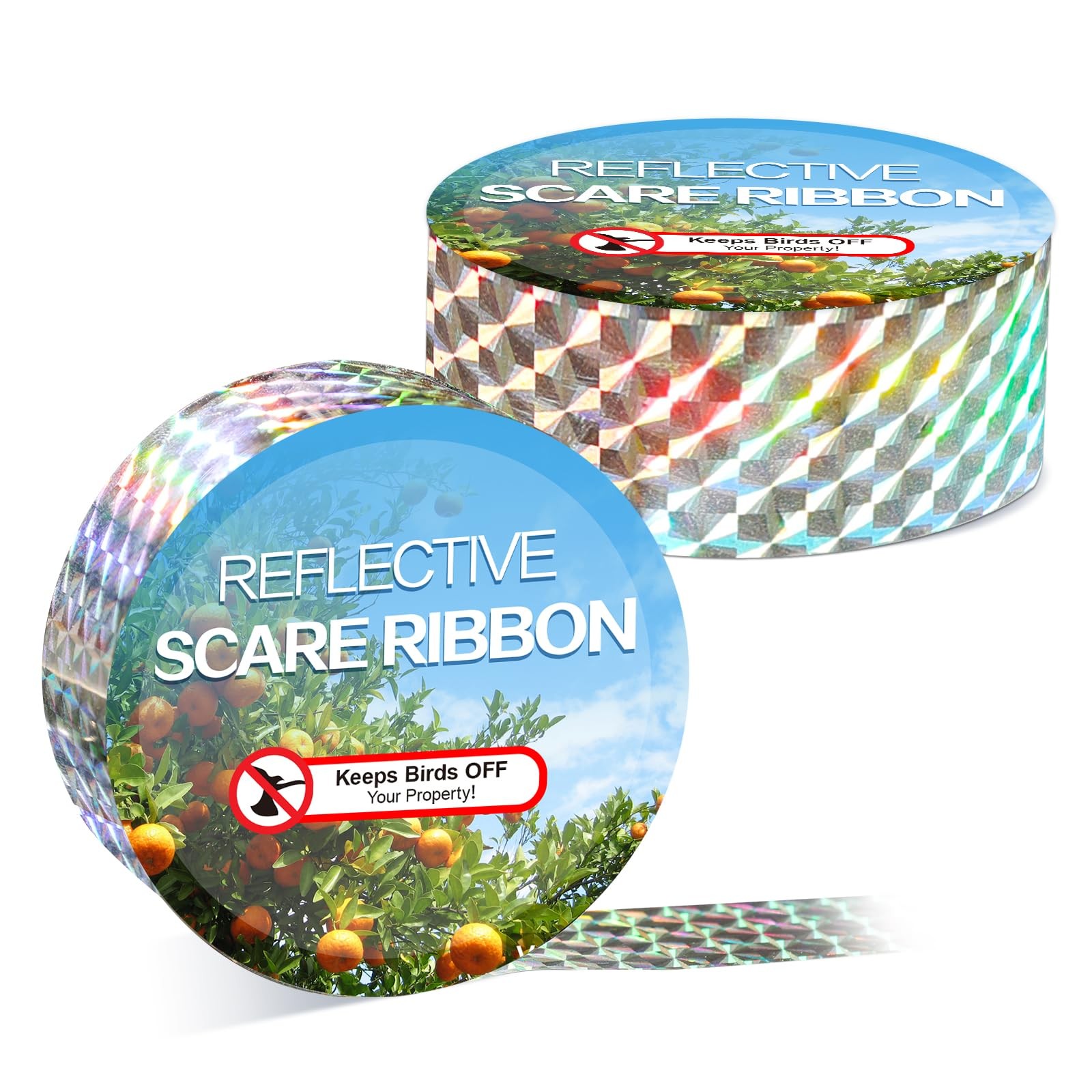 Bird Scare Tape Ribbon524FT Reflective Tape for Birds Keep Birds Away Outdo... gallery