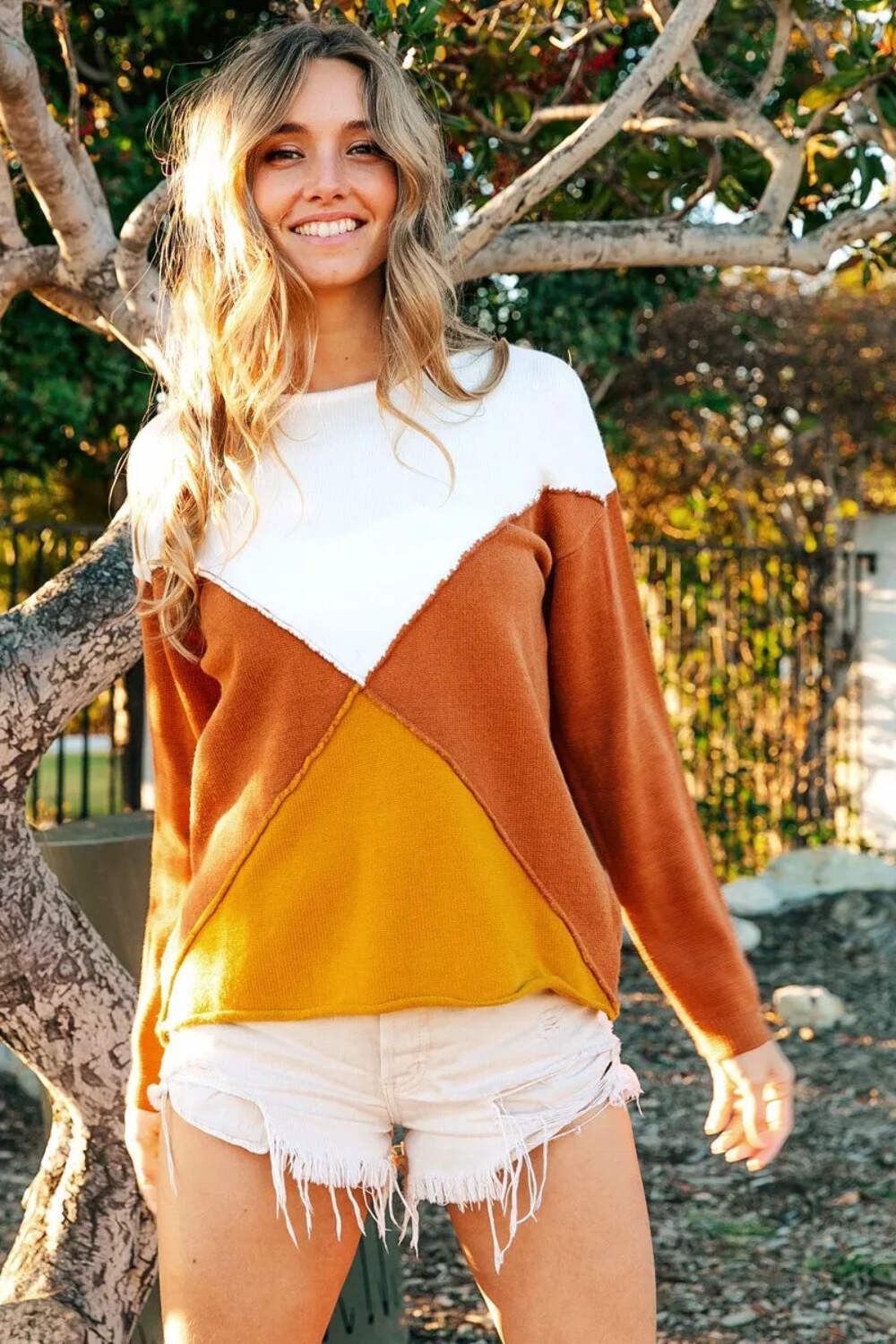 BiBi Color Block Geometric Sweater gallery
