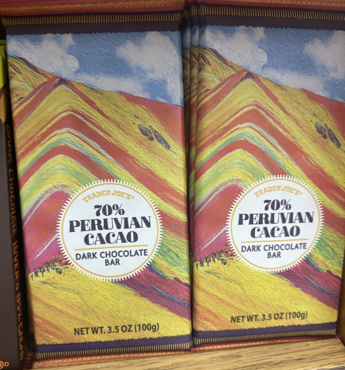 2 Pack Trader Joe's 70% Peruvian Cacao Dark Chocolate Bar 3.5 oz Each gallery