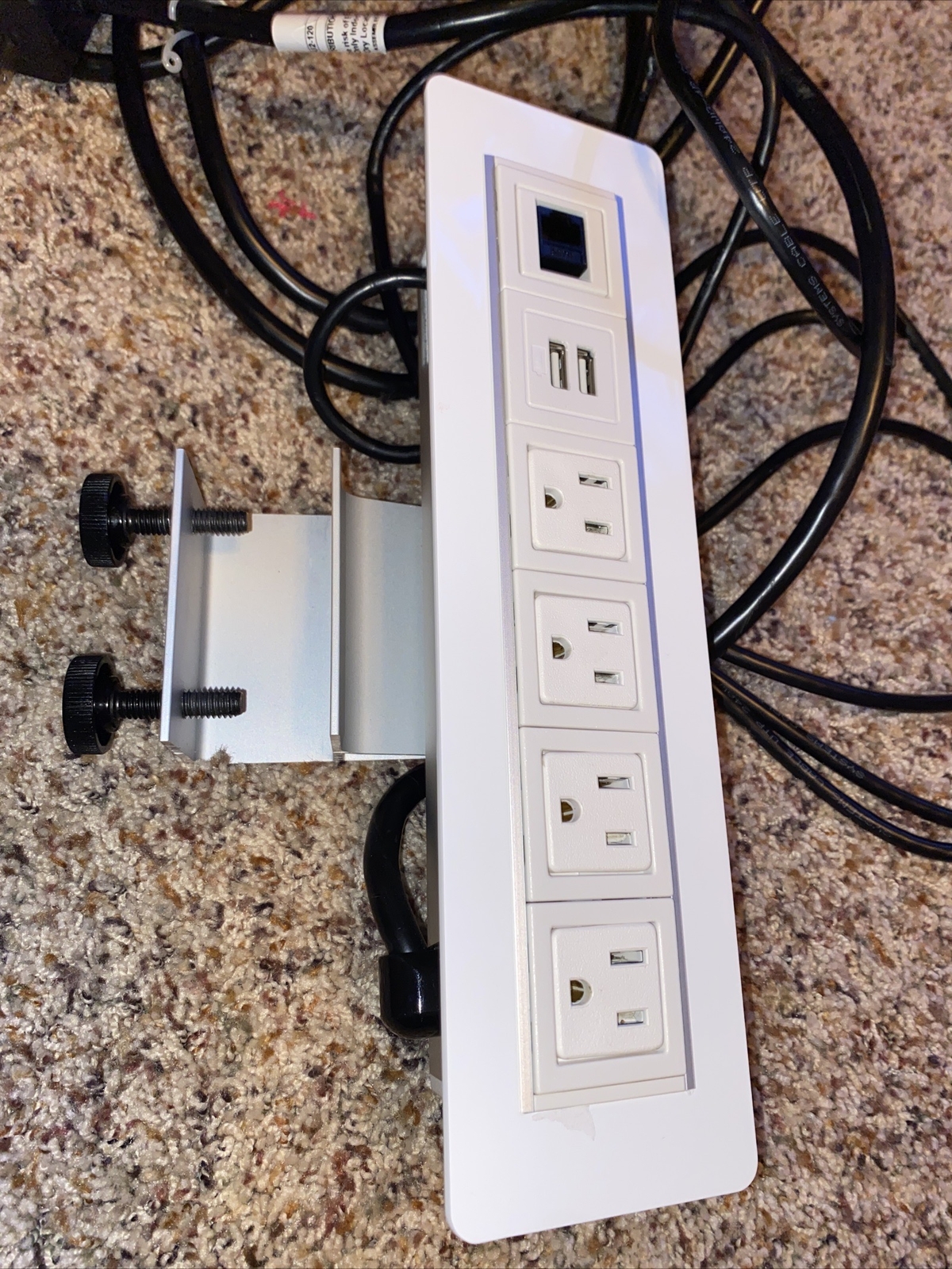 Byrne 4 Outlet Power 10 Ft Cable 2 USB Ports And Ethernet 9ft Cable Edge Mount gallery