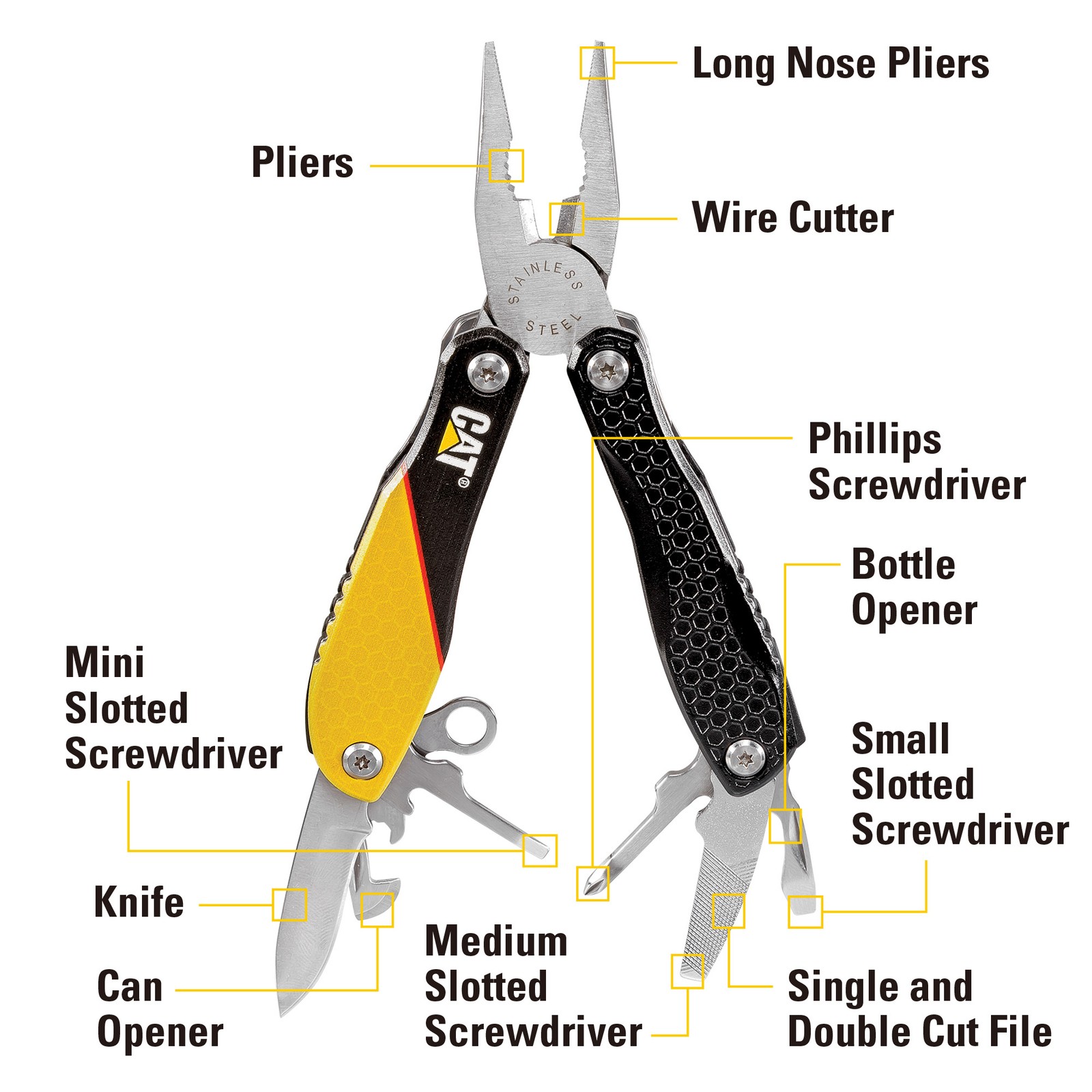 Cat 12-in-1 Multi-Tool (Black & Yellow / Polished) - 980057 gallery