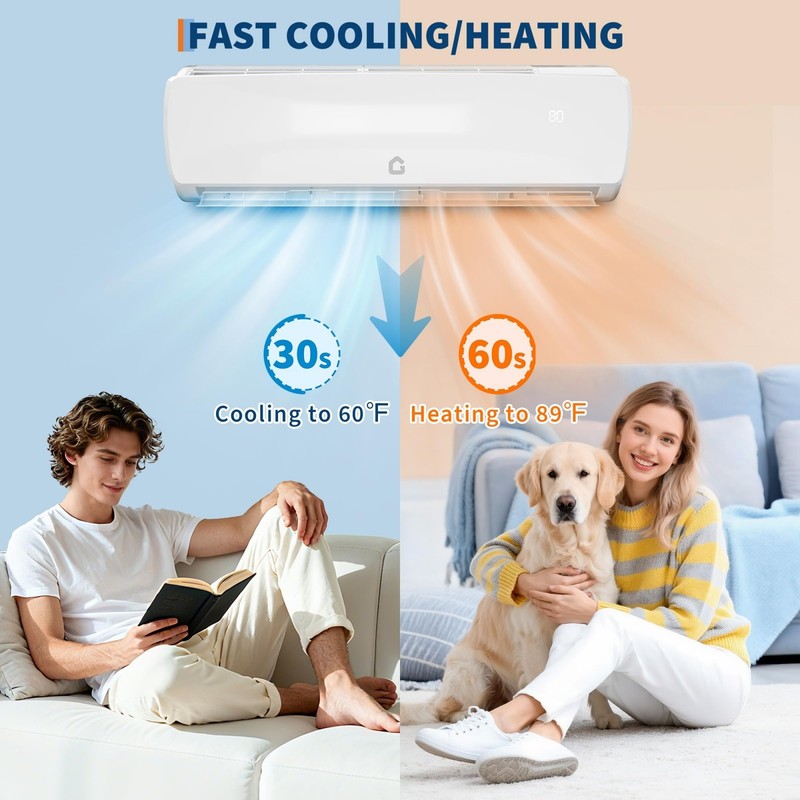 12000 BTU Mini Split AC/Heating System Air Conditioner Remote Control 19 SEER2 gallery
