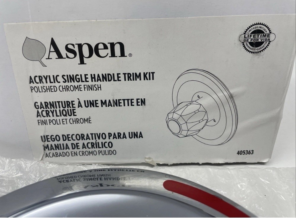 Aspen Single Handle Shower Trim Kit Chrome