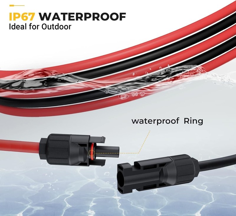 10AWG 20FT Solar Extension Cable Kit with Extra Connectors for Flexible Setup gallery