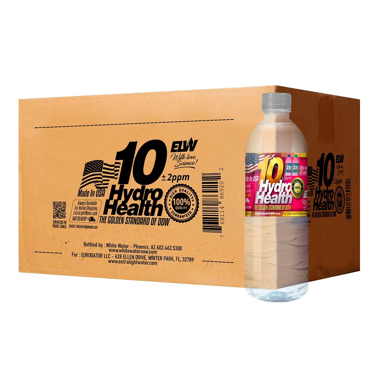 Deuterium Depleted Water 10 ppm Hydro Health 24 pcs x 500ML,free S&H to Cont.US gallery