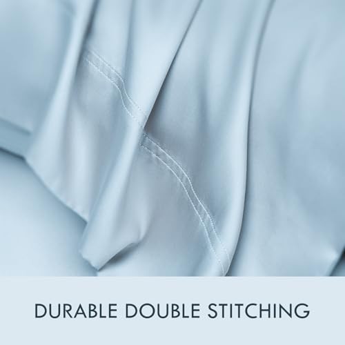Home Sheets Bed Sheet Set, 100% Rayon derived from Bamboo, Twin Light Blue gallery