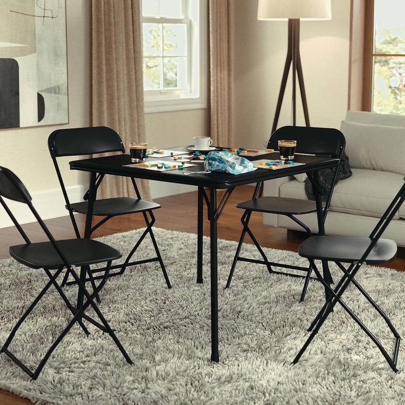 Madelyn 33.5" Square Folding Multipurpose Card Table with Padded Vinyl Top gallery