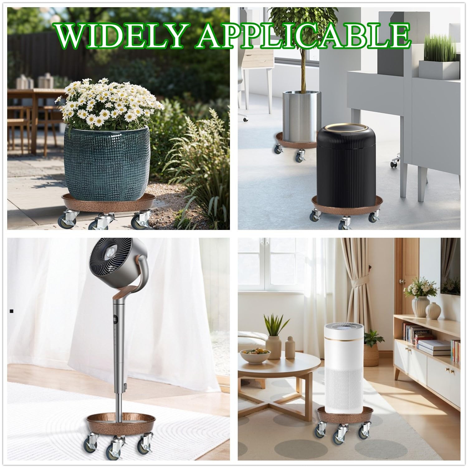 Praqecz 2 Pack Plant Caddy Wheels 12 Rolling Plant Stand 265 Lbs Heavy Duty gallery