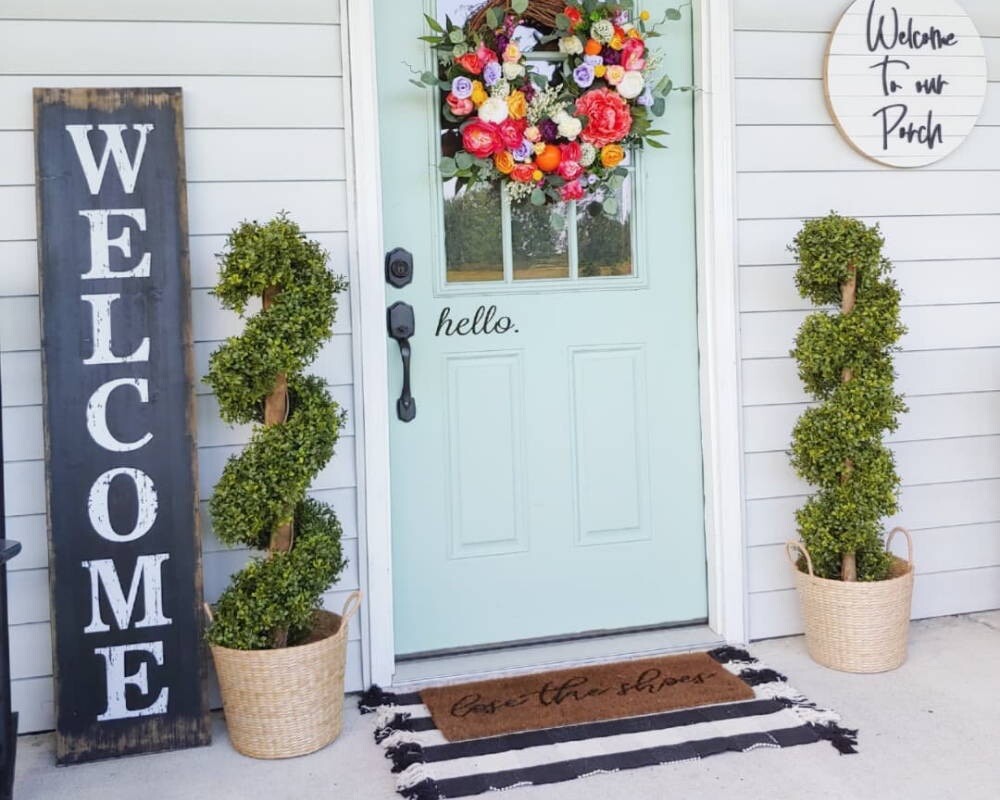 46” Boxwood Spiral Topiary Artificial Tree UV (Indoor/Outdoor). Retail $139 gallery