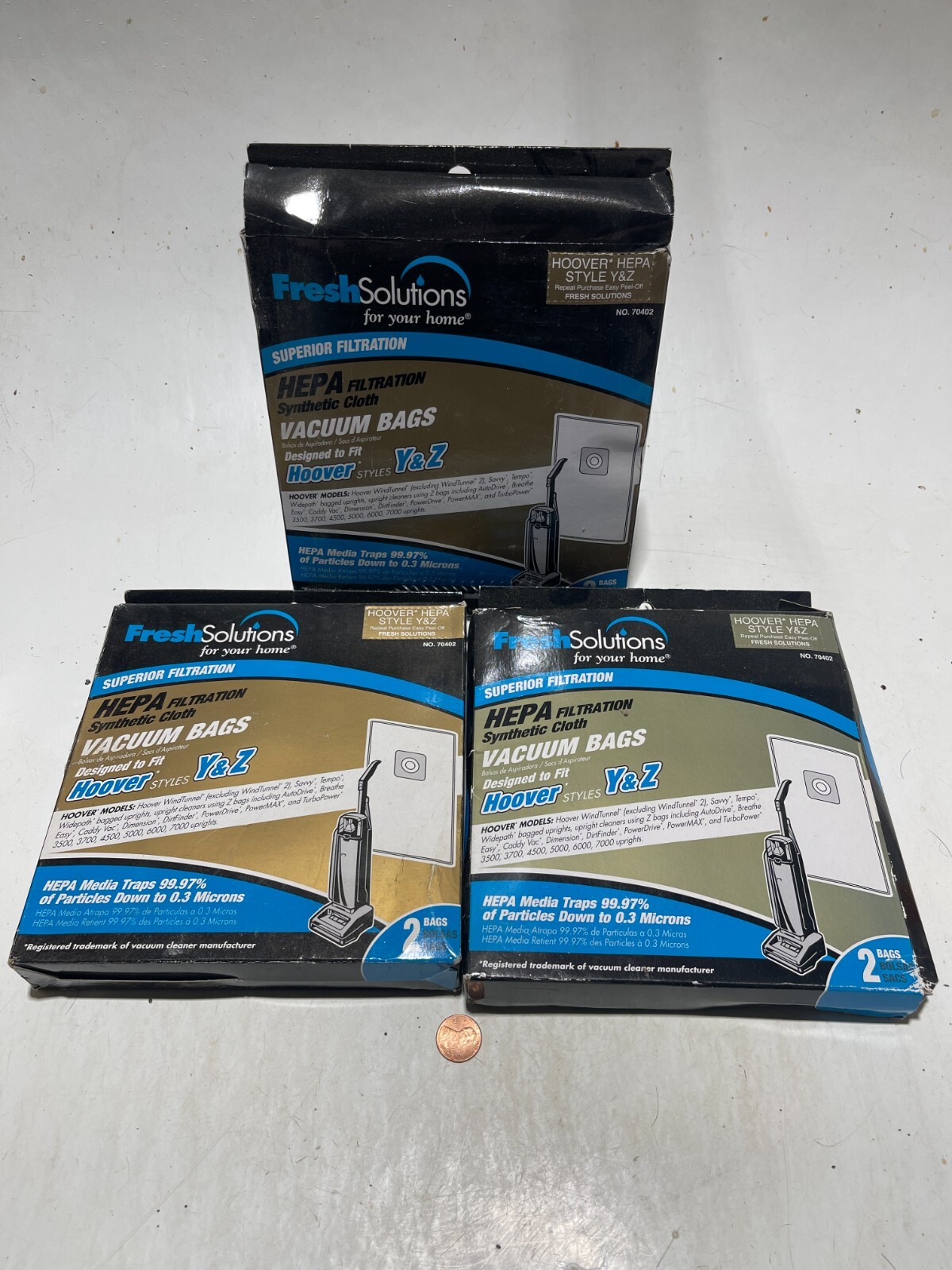(3X) Fresh Solutions - Vacuum Bags - Hoover Y&Z - HEPA - 70402 2 Pack gallery