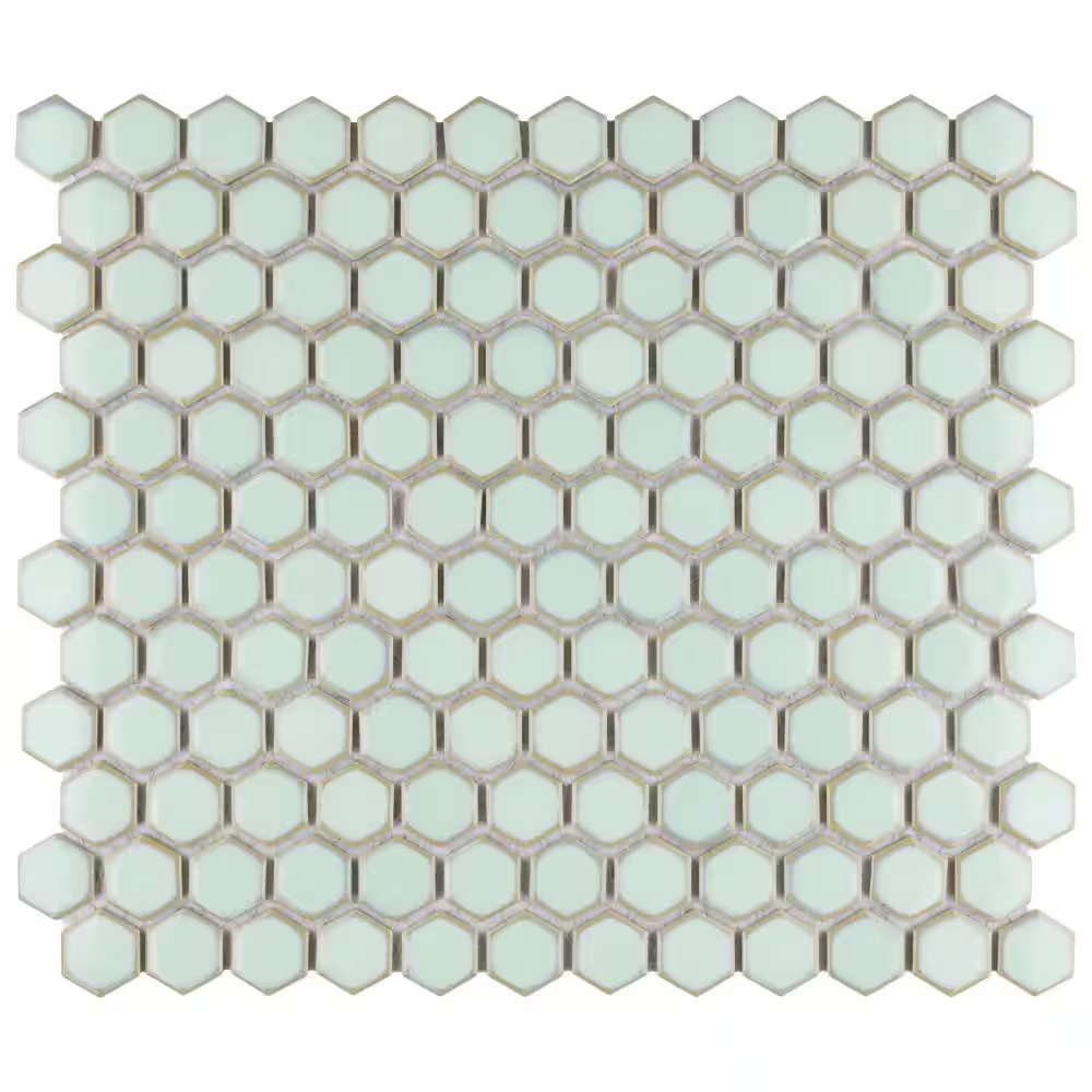 Hudson 1 In. Hex Light Green 11-7/8 In. X 13-1/4 In. Porcelain Mosaic Tile (11.2 gallery