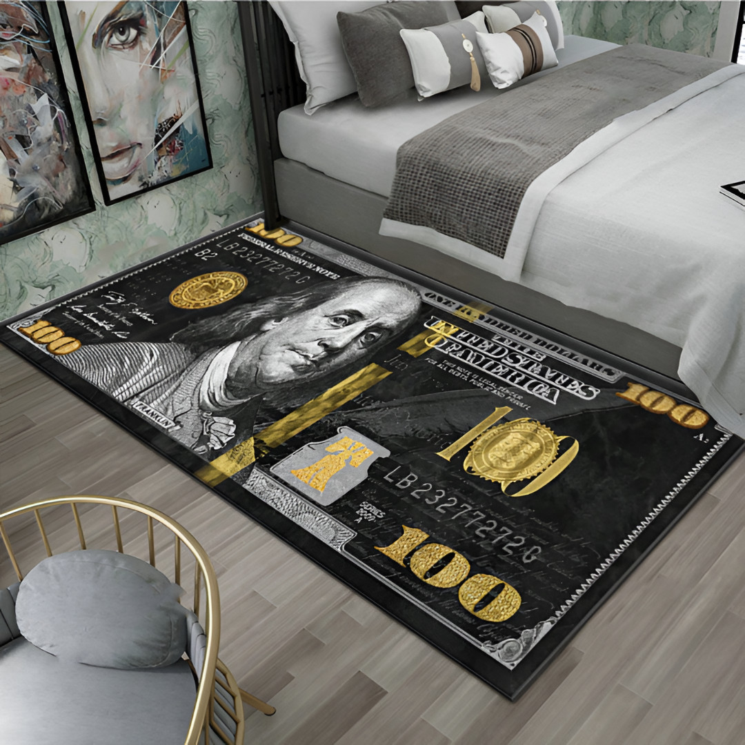 100 Dollar Bill Money Rug Low Profile Floor Mat Non-Slip Thin Runner Area Carpet gallery