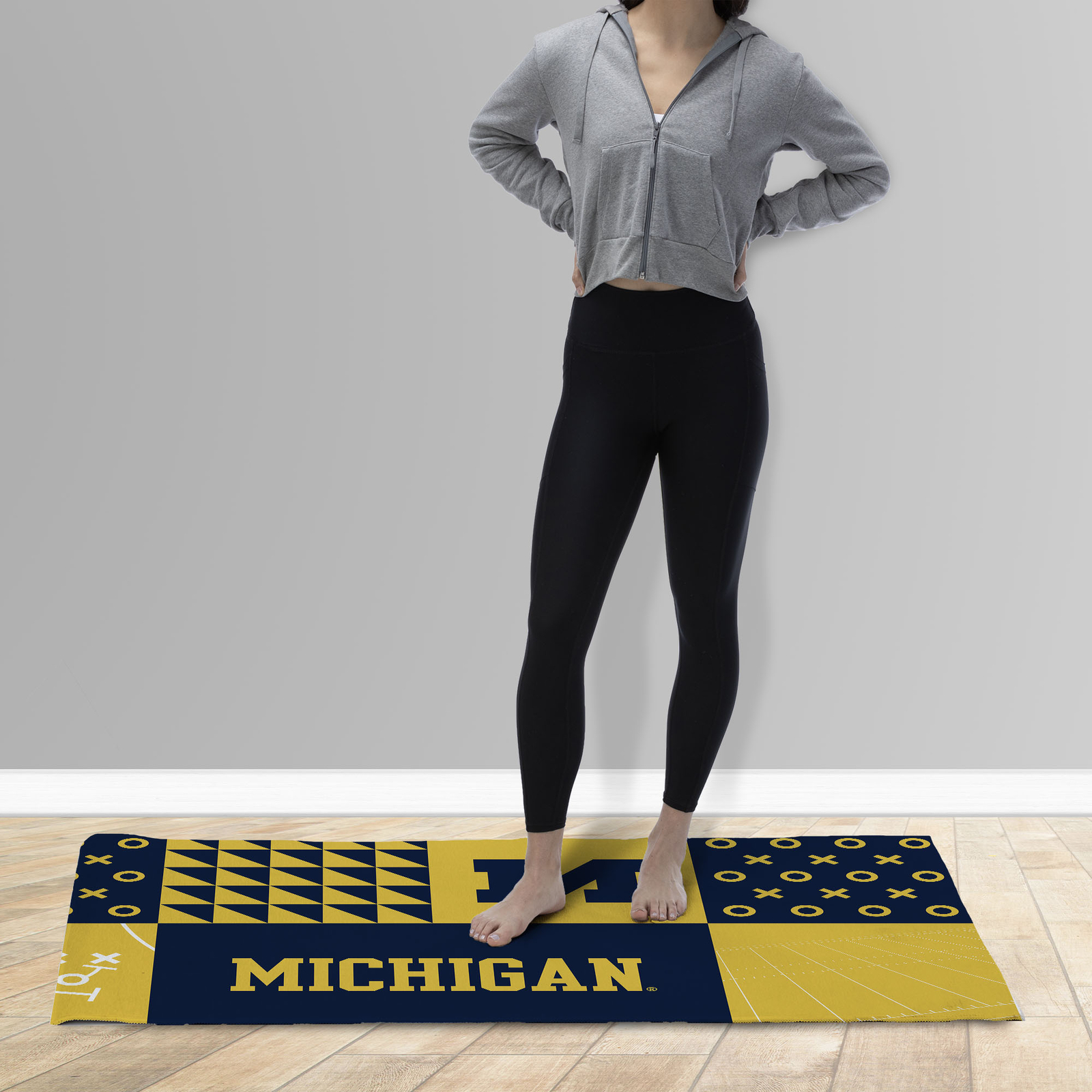 Northwest NCAA Michigan Wolverines Tide Colorblock Washable Area Living Rug gallery