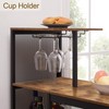 Vecelo Bar Table And Chairs Set For 2 3-Piece Dining Set Storage Shelves Cup gallery