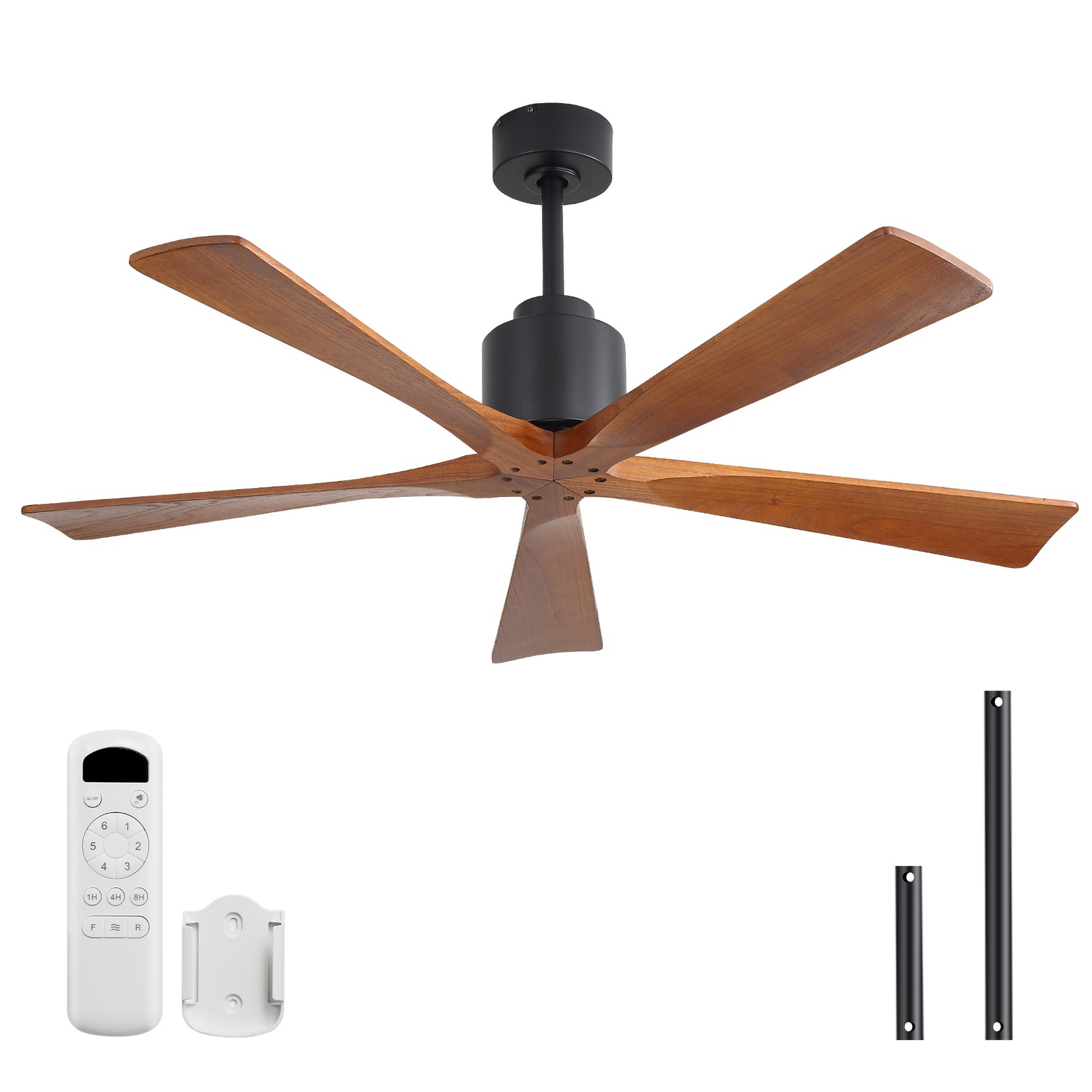Sofucor 52in Flush Mount & Downrod Ceiling Fan No Light with 6 Speeds and Remote gallery