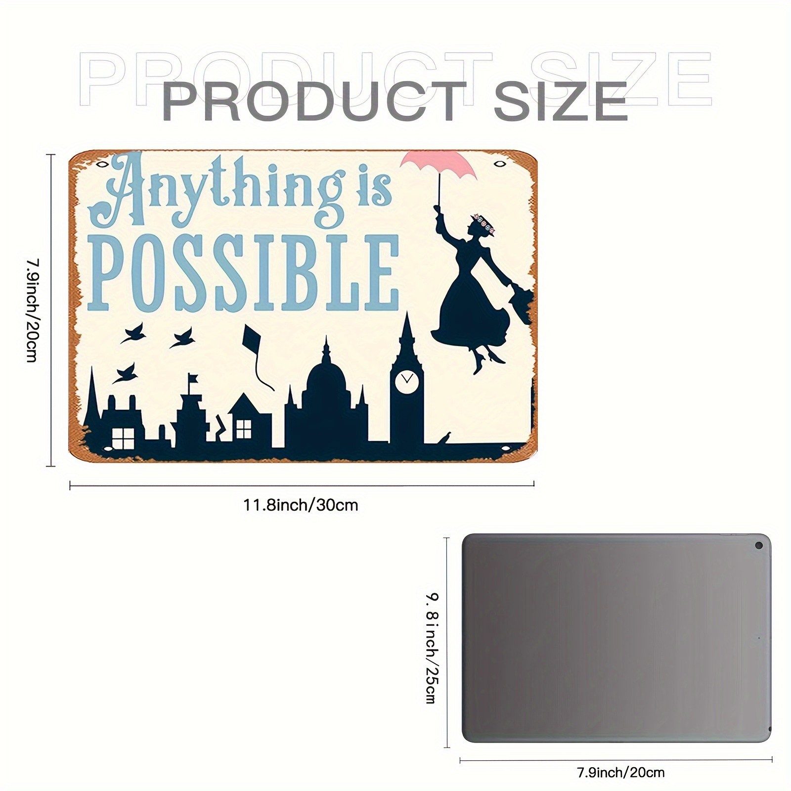 Mary Poppins (Anything Is Impossible) Tin Metal Signs Signage 8x12 inches, Vinta gallery