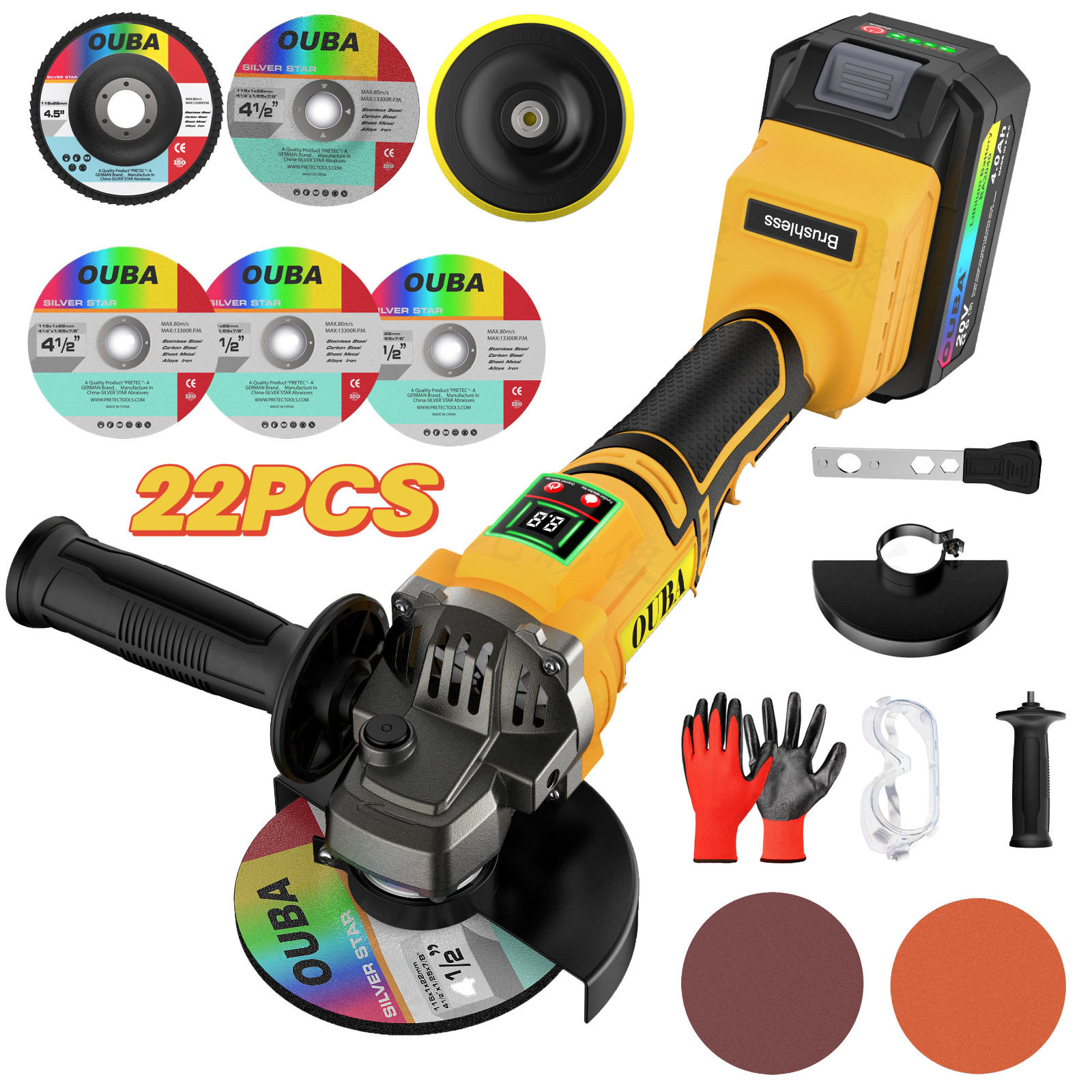 Cordless Angle Grinder Compatible Dewalt 20V MAX Battery 4-1/2" to 5" Brushless gallery
