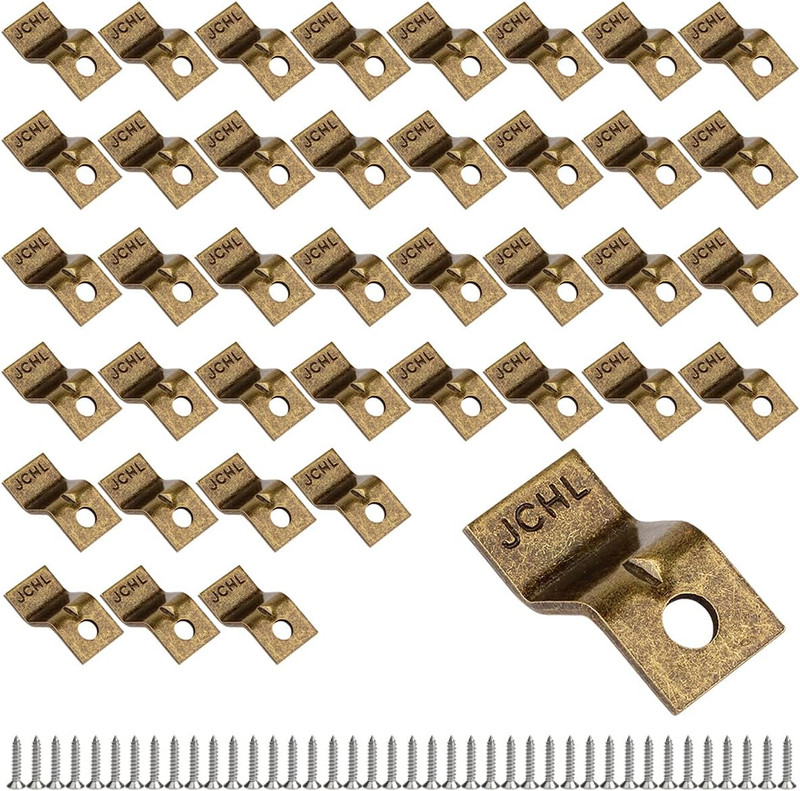 Table Top Fasteners Z Clips Heavy Duty Brackets 40 Pack Bronze w/ Screws gallery