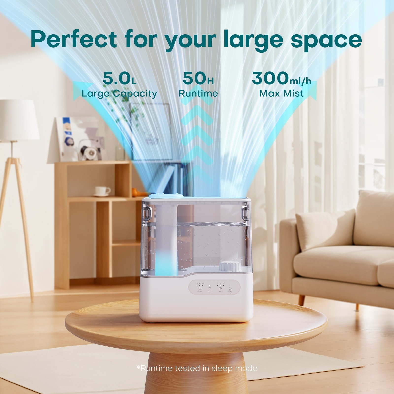 ALROCKET 5L Ultrasonic Cool Mist Humidifier with 360 Rotating Dual Nozzles, gallery