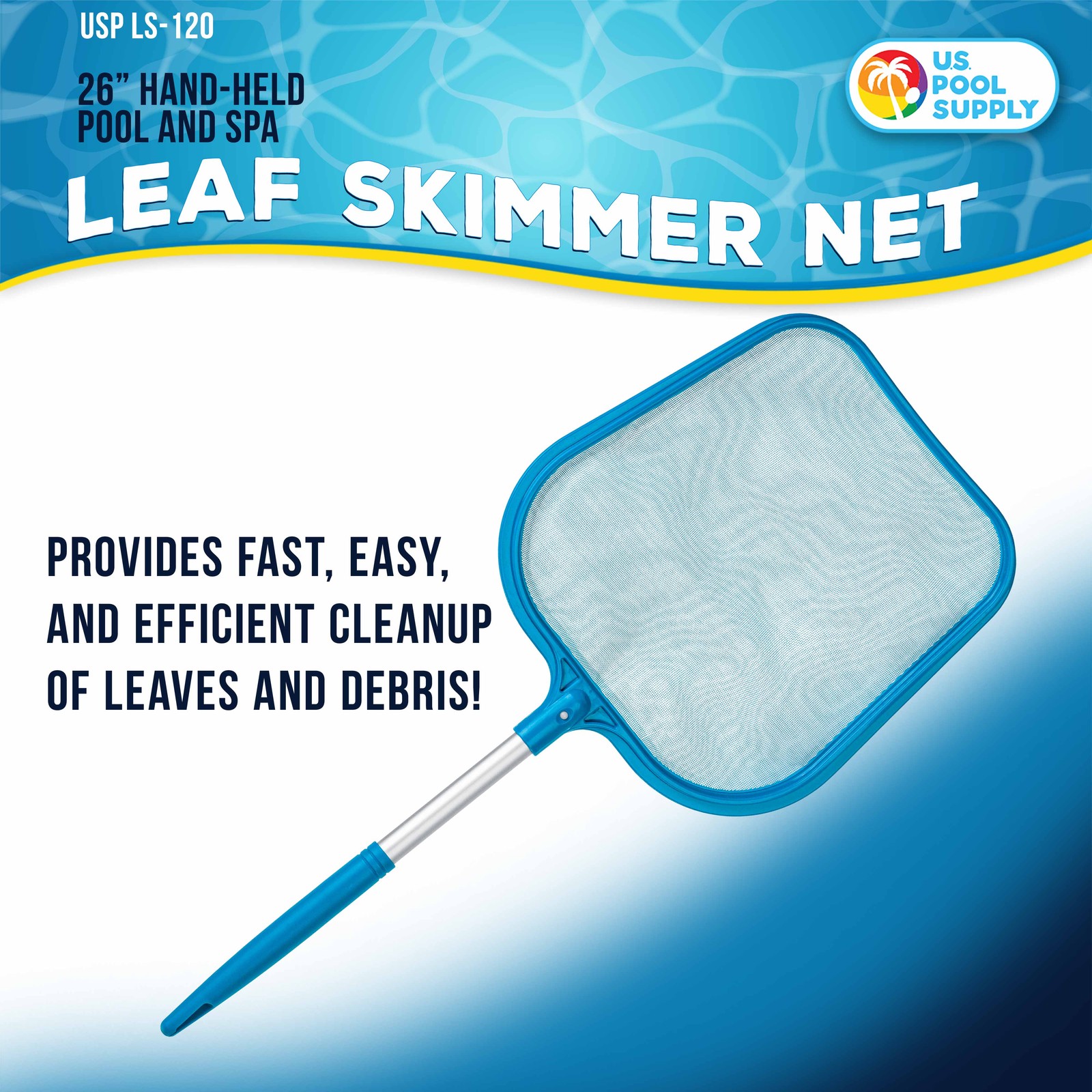 Swimming Pool Hot Tub & Spa Leaf Skimmer Net with 12" Aluminum Handle gallery