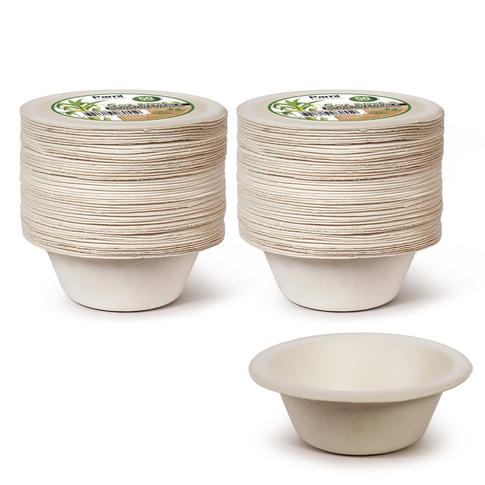 Compostable Sugarcane Bowls 5/6/12oz Eco Bagasse Serving Soup Bowls 100-200ct gallery