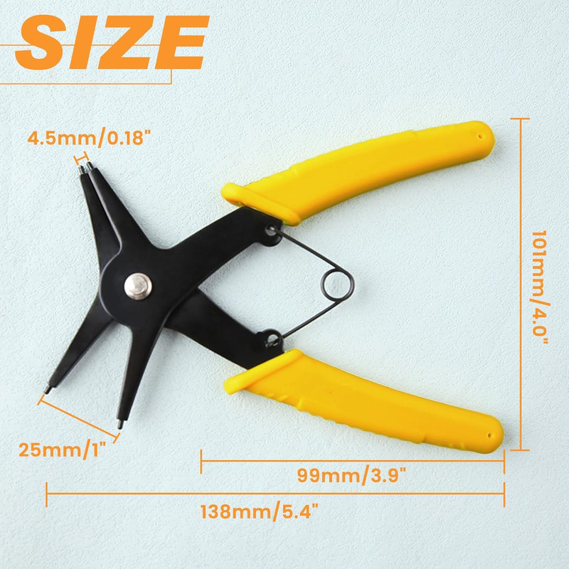 2 in 1 Snap Ring Pliers - Internal & External Circlip Pliers for 10-40Mm Snap Ri gallery