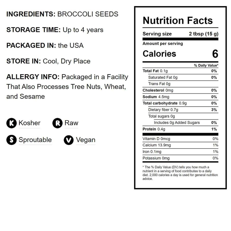 Broccoli Seeds for Sprouting — Kosher, Raw, Vegan — by Food to Live gallery