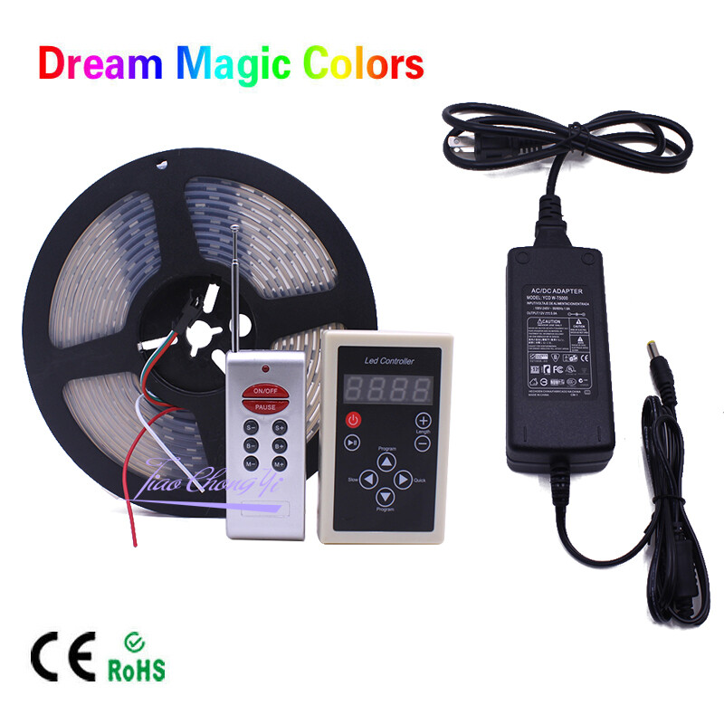 5M Chasing Dream Magic Color RGB 5050 WS2811 IC LED Strip Light + Remote + Power gallery