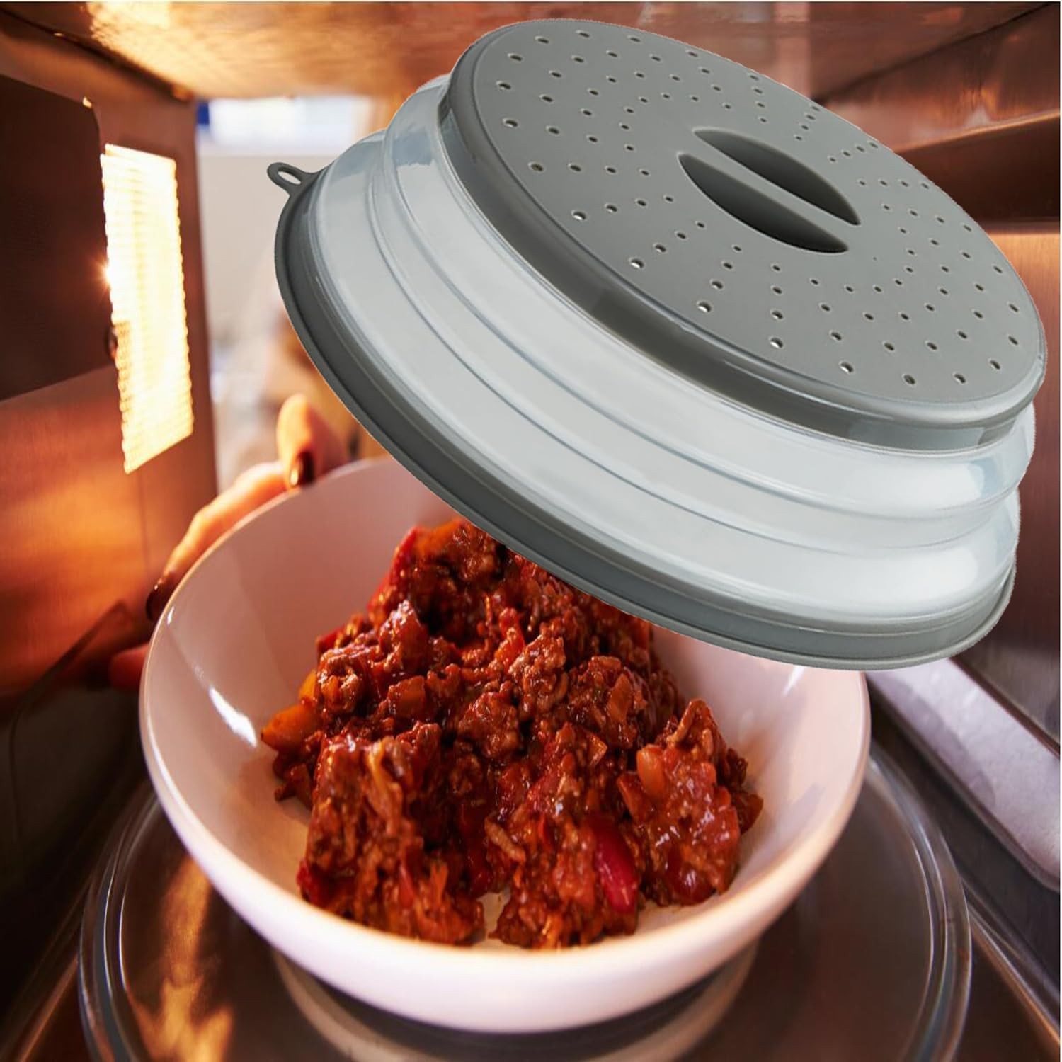 Vented Microwave Splatter Cover Silicone Plastic BPA-Free 1 Pack gallery
