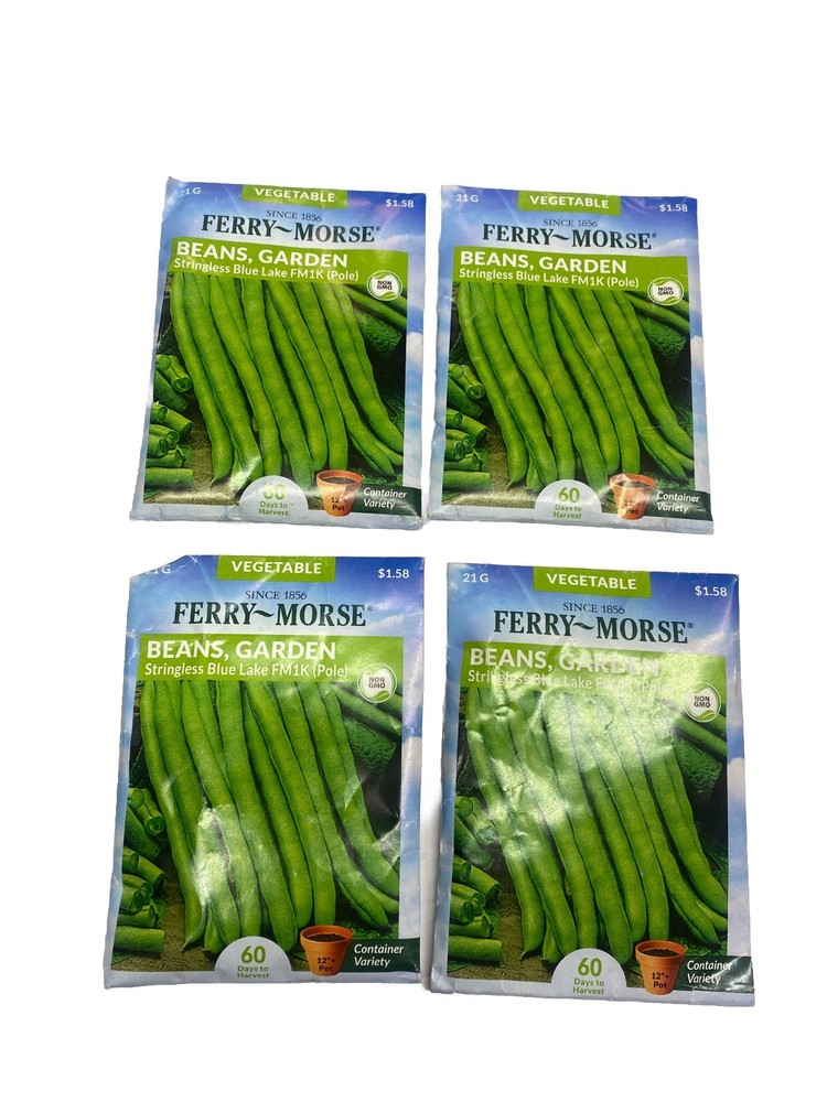 Ferry Morse Seeds VEGETABLE STRINGLESS BLUE LAKE FM1K BEANS - LOT OF 4 PACKS