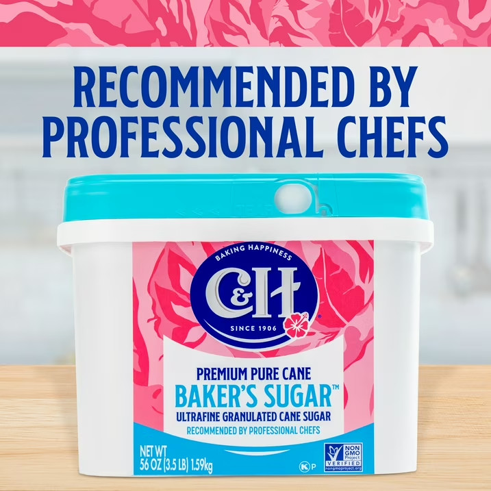 C&H Pure Cane Ultrafine Granulated Baker's Sugar 3.5 lb Tub gallery