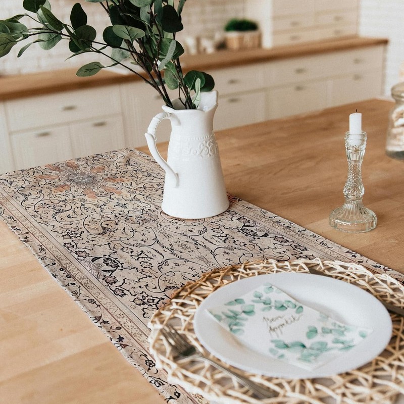 Durable Floral Boho Table Runner - 13x48” Elegant Linen for Weddings & Home gallery