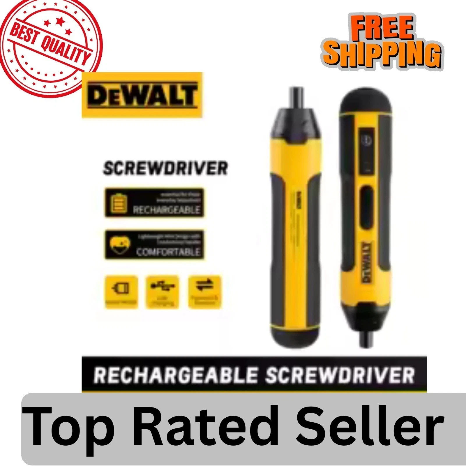 New DEWALT Cordless Electric Screwdriver 1300mAh USB Rechargeable Free Shipping gallery