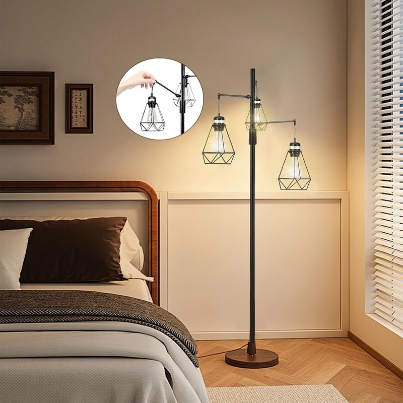 Dimmable Industrial Floor Lamp, Floor Lamp Standing Lamp with Stepless Dimming gallery