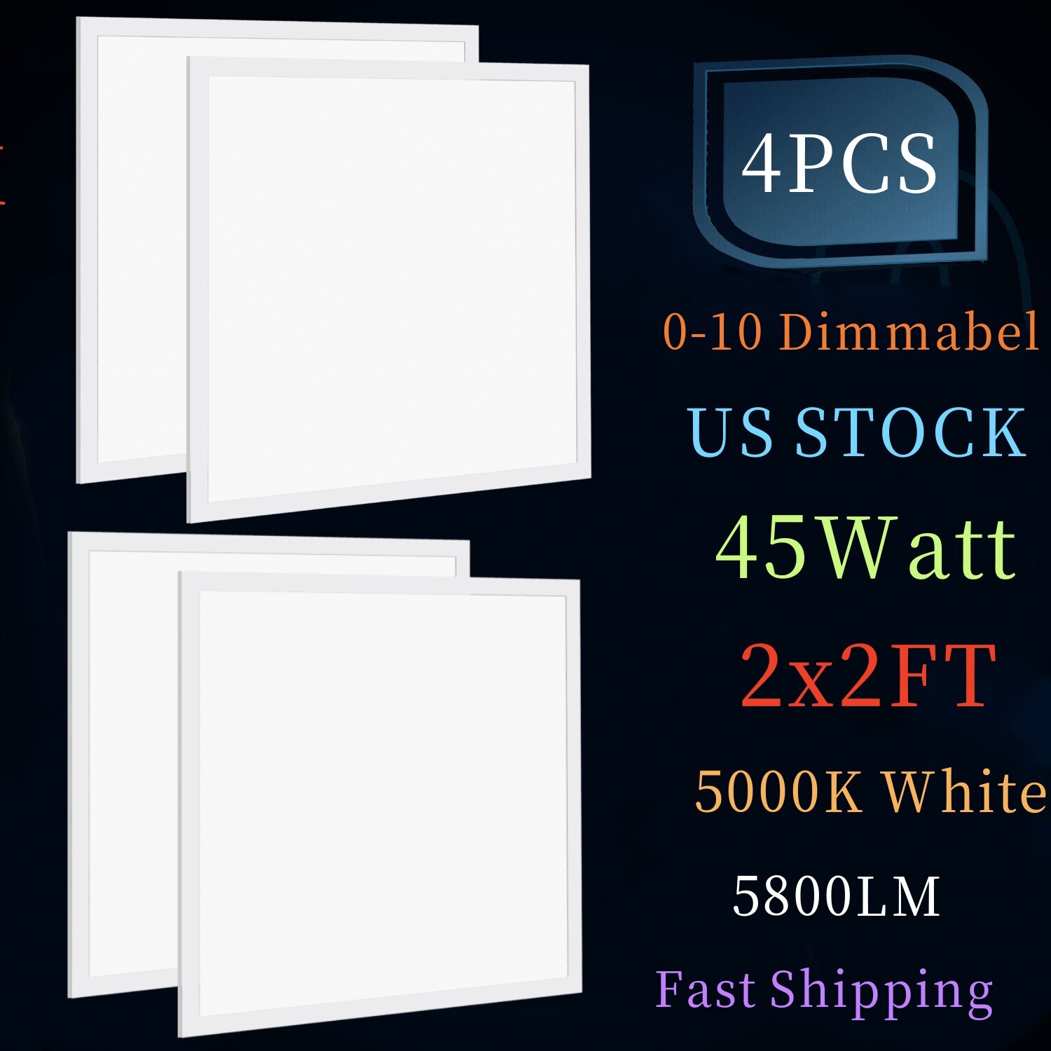 2x2(FT) 45Watt LED Troffer Panel Light Recessed Dimmable Dropped Ceiling Fixture gallery