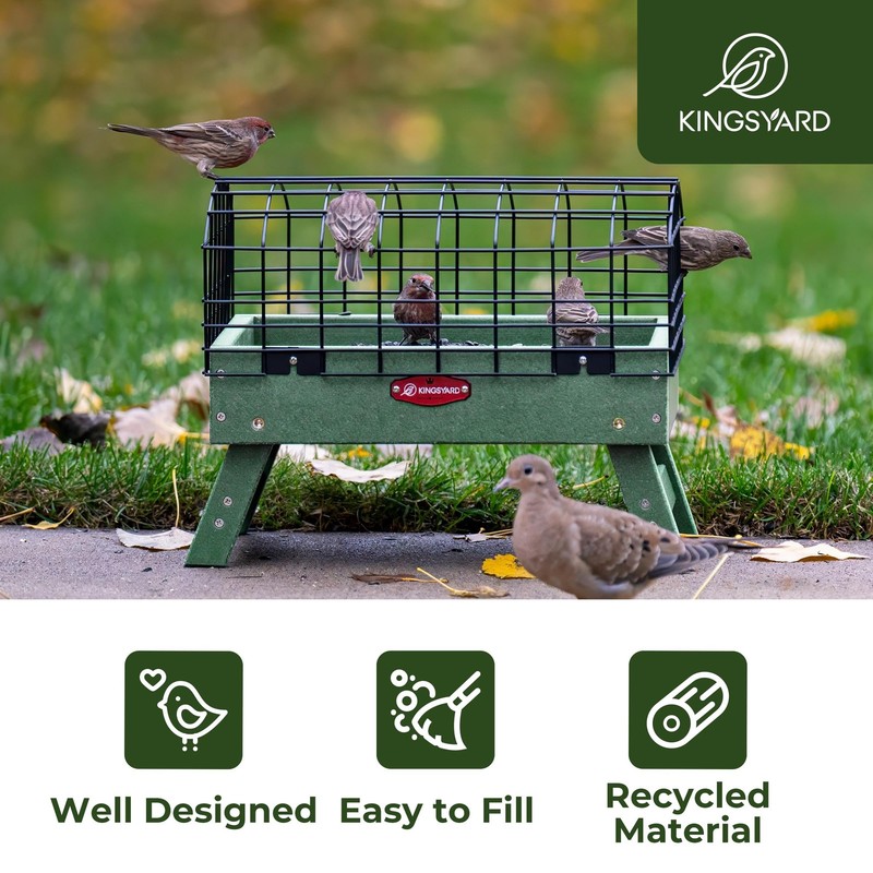 Squirrel Proof Ground Bird Feeder for Outdoors - Recycled Plastic Platform Fe... gallery