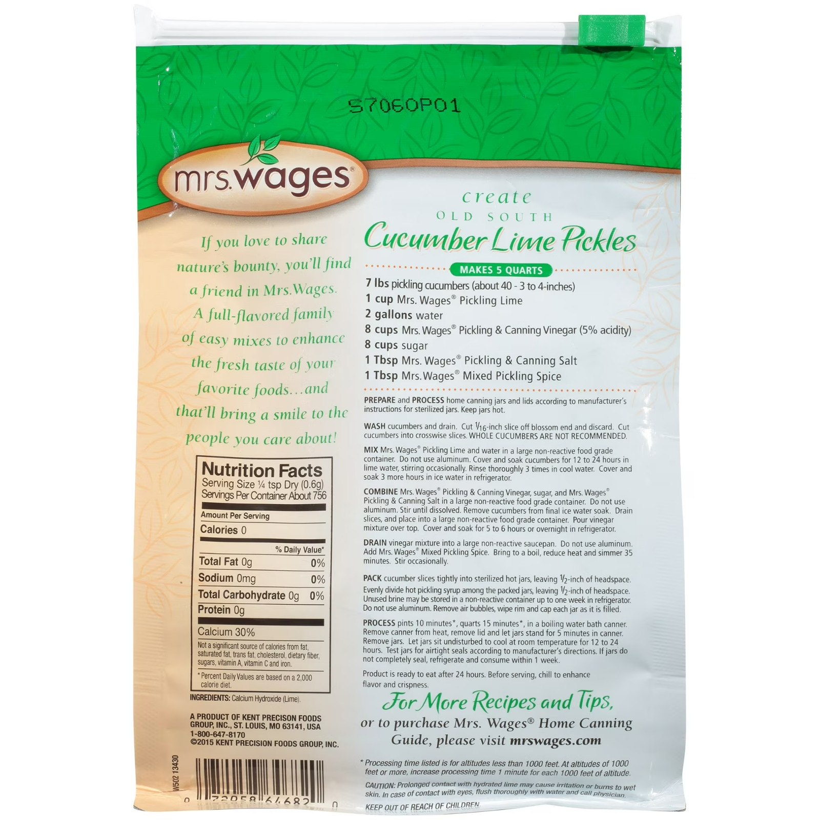 Mrs. Wages Pickling Lime | Easy-to-Make | 1 lb Resealable Bag gallery