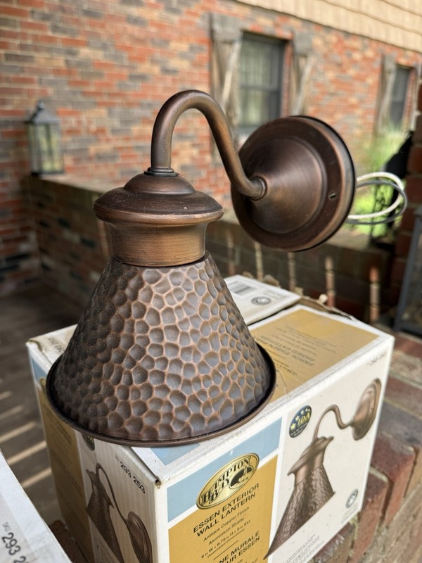Hampton Bay Essen Exterior Wall Lantern Antique Copper gallery