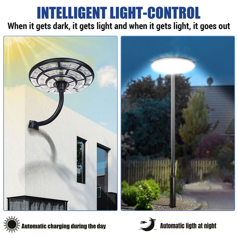 360° Round Solar Lights Bright 1068LED Flood Light Dusk to Dawn PIR Sensing Lamp gallery