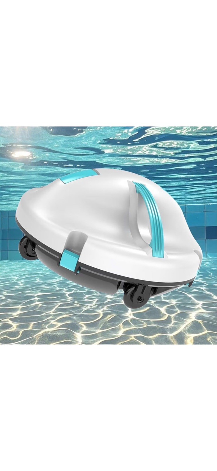 Cordless Robotic Pool Cleaner Vacuum IPX8 Waterproof 5200mAh Recharge 120 Mins gallery